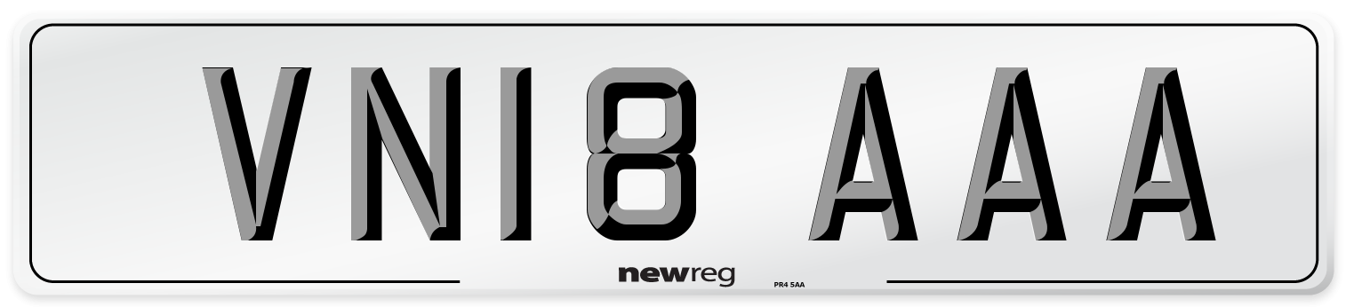 VN18 AAA Number Plate from New Reg
